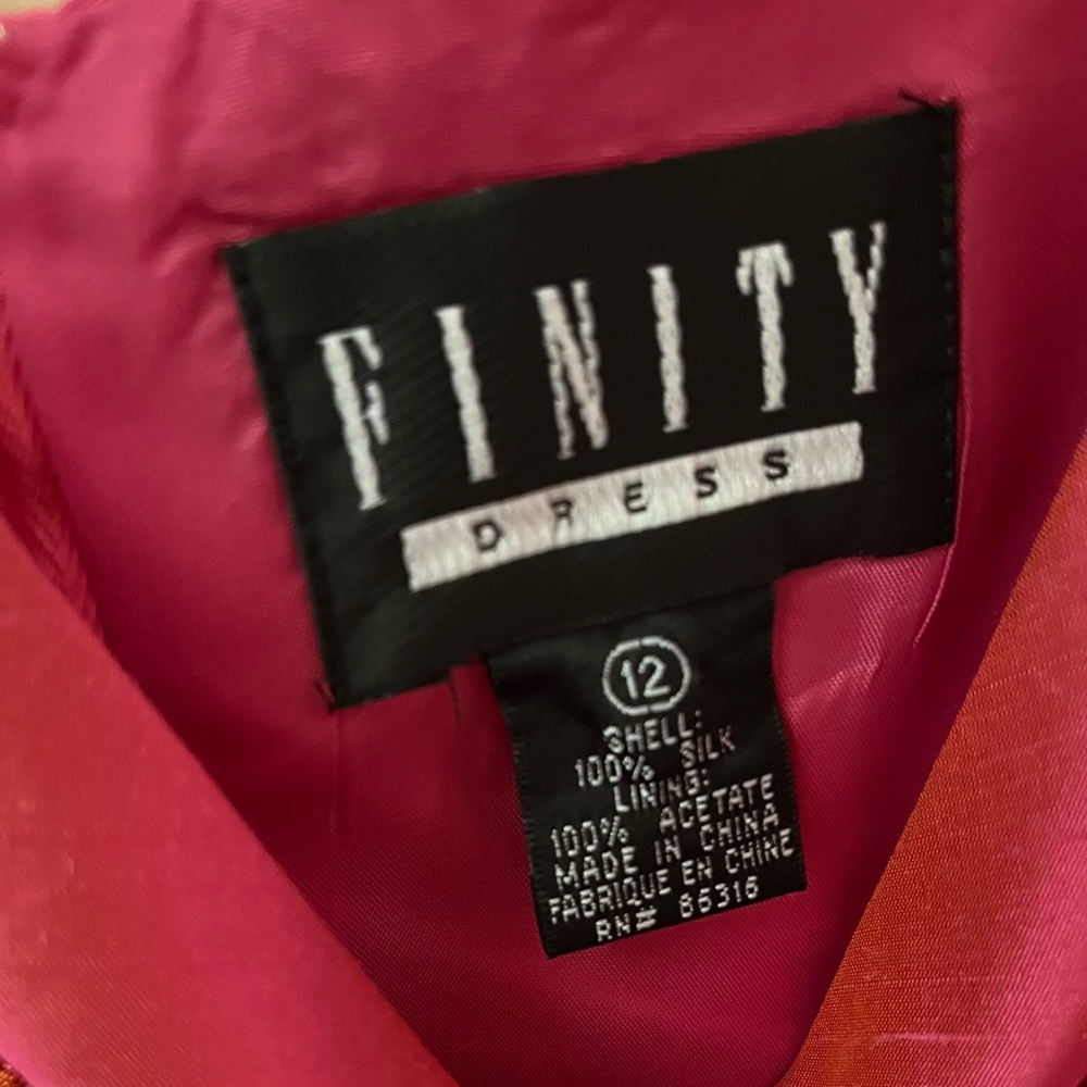 Finity Pink And Orange Embroidered Dress View 4